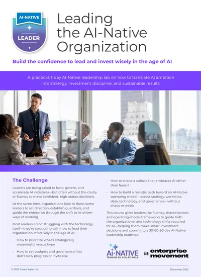 Leading the AI-Native Organization — course data sheet